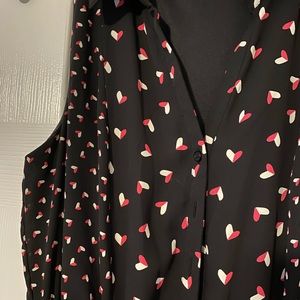Maison Jules Black Heart Printed Midi dress